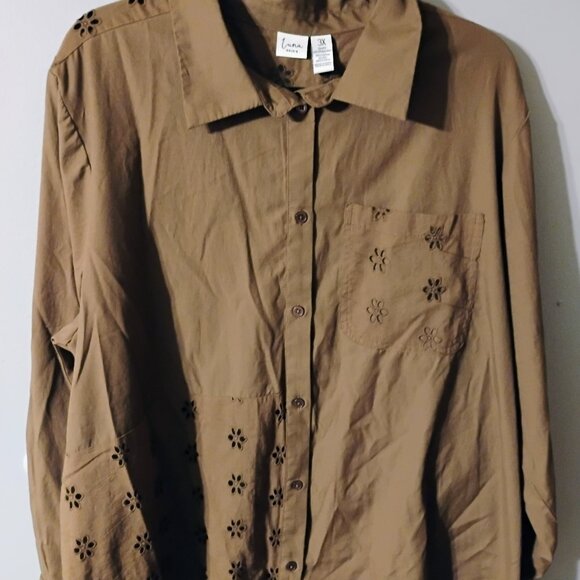 Luna skies Tops - Chocolate Brown Size 3X Long Sleeve Blouse